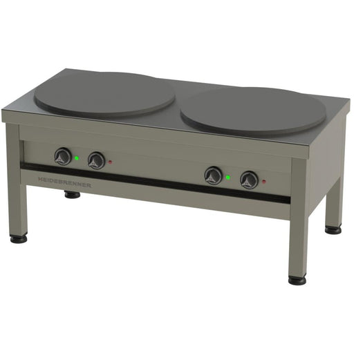 Heidebrenner - Heidebrenner Elektro Hockerkocher "500" - 2 Kochplatten Ø 500 mm, 100 - 350°C, 12 kW, Chromnickelstahl - GastroDeals