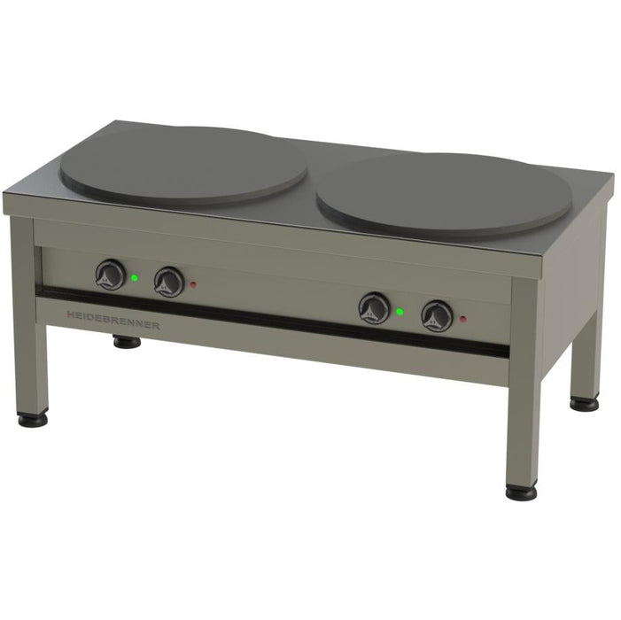 Heidebrenner - Heidebrenner Elektro Hockerkocher "500" - 2 Kochplatten Ø 500 mm, 100 - 350°C, 12 kW, Chromnickelstahl - GastroDeals
