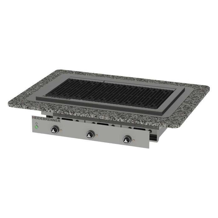 Heidebrenner - Heidebrenner Elektro Lavasteingrill "FUJI" - 13,5 kW, 650 mm, Gusseiserne Grillroste, CNS 18/10 - GastroDeals