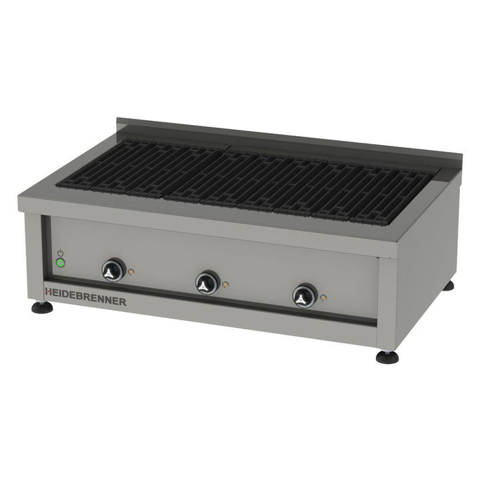 Heidebrenner - Heidebrenner Elektro Lavasteingrill FUJI - 650 mm, 13,5 kW, Gusseiserne Grillroste, Höhenverstellbar - GastroDeals