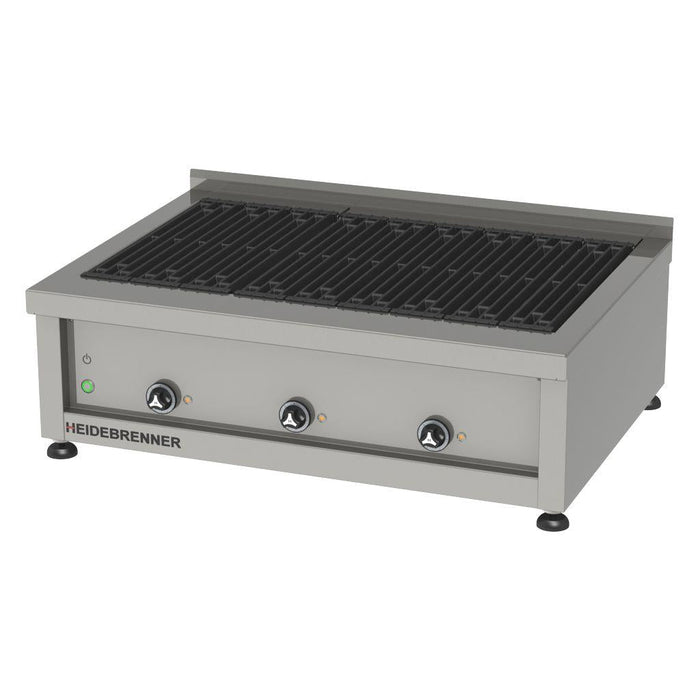 Heidebrenner - Heidebrenner Elektro Lavasteingrill FUJI - 750 mm, 13,5 kW, Gusseiserne Grillroste, Höhenverstellbare Füße - GastroDeals