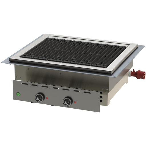 Heidebrenner - Heidebrenner Elektro Lavasteingrill HEKLA - 9 kW, 650 mm - Gusseiserne Grillroste, Lavasteine, Einbau - GastroDeals