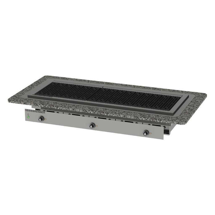 Heidebrenner - Heidebrenner Elektro Lavasteingrill "Krakatau" - 650 - 22,5 kW, 3 Zonen, Einbau, 1564x475 mm - GastroDeals