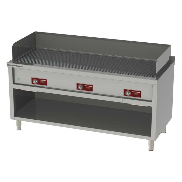 Heidebrenner - Heidebrenner Elektro Teppanyaki - Bratplatte HONSHU - 3 Zonen, 22,5 kW, 1760x750x850 mm, Geriffelte Platte - GastroDeals