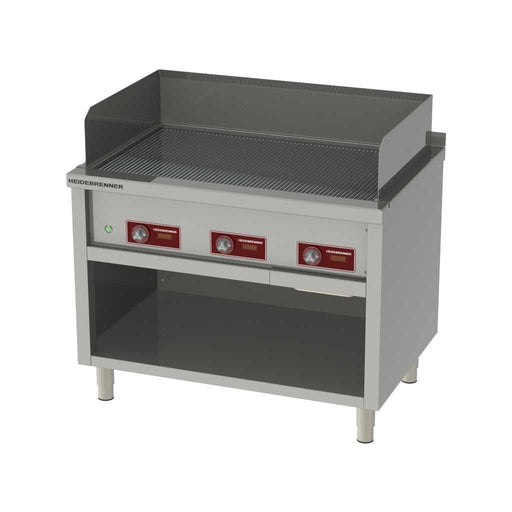 Heidebrenner - Heidebrenner Elektro Teppanyaki - Bratplatte KYUSHU - 3 Zonen, 13,5 kW, 1100x750x850 mm, Geriffelte Platte - GastroDeals
