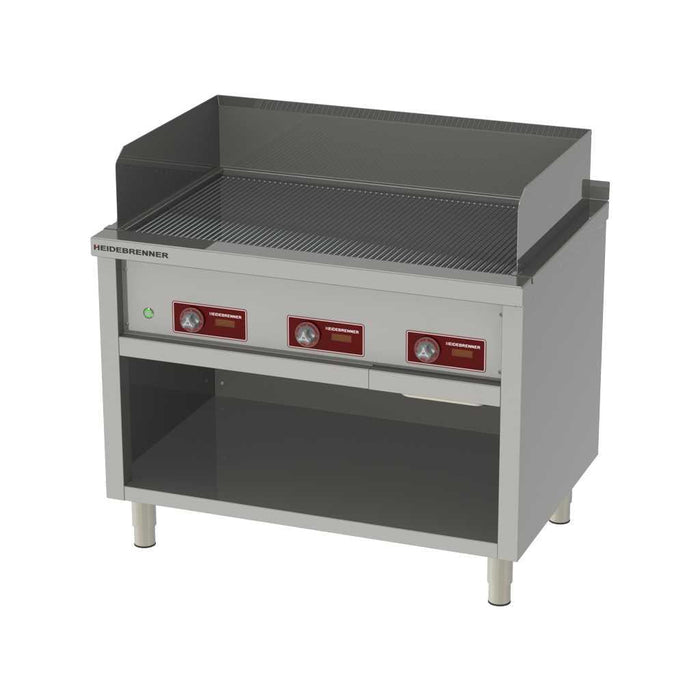 Heidebrenner - Heidebrenner Elektro Teppanyaki - Bratplatte KYUSHU - 3 Zonen, 13,5 kW, 1100x750x850 mm, Geriffelte Platte - GastroDeals