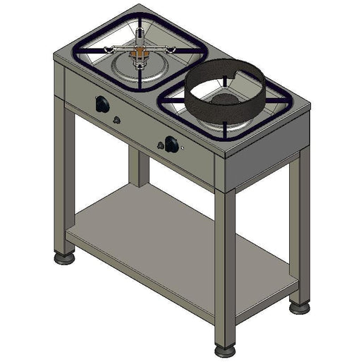 Heidebrenner - Heidebrenner Gas Herd Kondi - 2 Zonen, Standgerät, 9,3 kW, 820x410x700 mm - GastroDeals