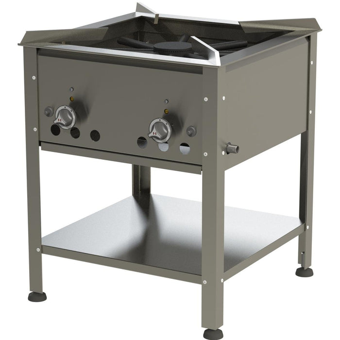 Heidebrenner - Heidebrenner Gas - Hockerkocher HAMBURG - 13 kW, 580 mm, Profilstahl, 2 Kochzonen - GastroDeals