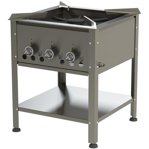 Heidebrenner - Heidebrenner Gas - Hockerkocher HAMBURG - 16,5 kW, 580 mm - Profilstahl, Höhenverstellbare Füße - GastroDeals