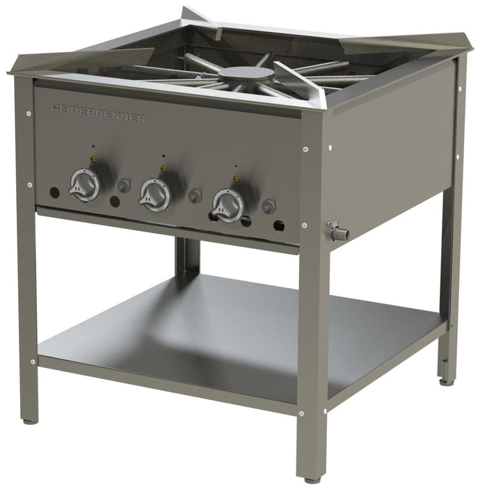 Heidebrenner - Heidebrenner Gas - Hockerkocher HAMBURG - 17,4 kW, Edelstahl, 650 mm, Höhenverstellbar - GastroDeals