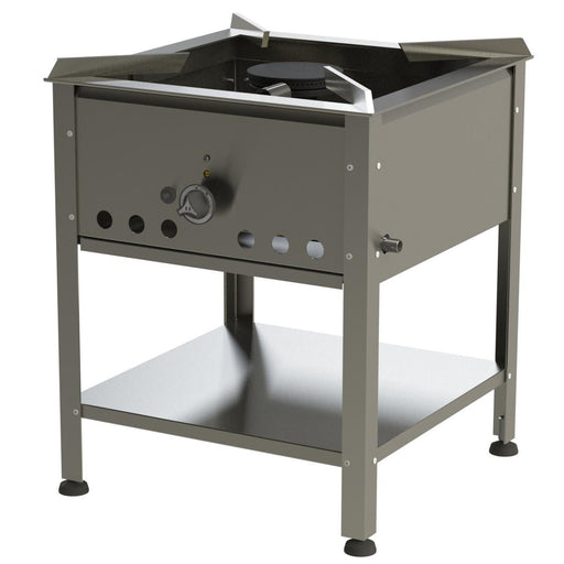 Heidebrenner - Heidebrenner Gas - Hockerkocher HAMBURG - Edelstahl, 580 mm, 12,8 kW, Höhenverstellbar - GastroDeals