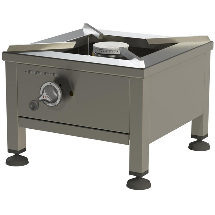 Heidebrenner - Heidebrenner Gas - Hockerkocher "ROSTOCK" - 400 mm, 5,8 kW, Edelstahl - Topfauflage, Höhenverstellbare Füße - GastroDeals