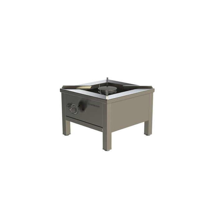 Heidebrenner - Heidebrenner Gas - Hockerkocher "ROSTOCK" - 400 mm, 9,3 kW, Edelstahl - Topfauflage, Höhenverstellbar - GastroDeals