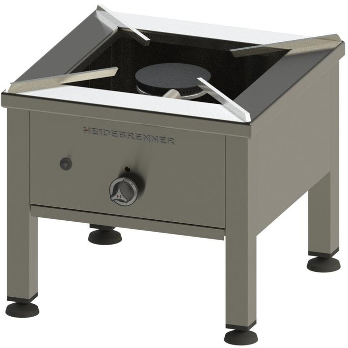 Heidebrenner - Heidebrenner Gas - Hockerkocher "ROSTOCK" - 550 mm, 12,8 kW, Edelstahl - Topfauflage, Höhenverstellbar - GastroDeals