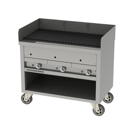 Heidebrenner - Heidebrenner Gas Lavasteingrill Ätna - 27,9 kW, 650 mm, Outdoor, 3 Zonen, Fahrbar - GastroDeals