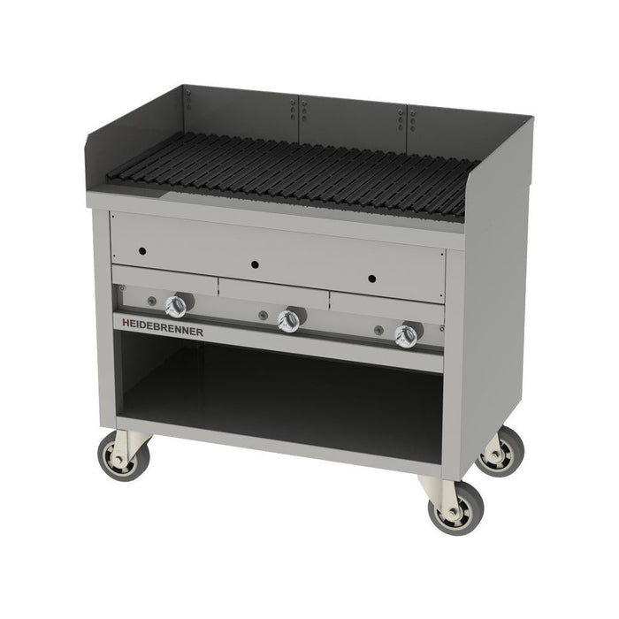 Heidebrenner - Heidebrenner Gas Lavasteingrill Ätna - 27,9 kW, 650 mm, Outdoor, 3 Zonen, Fahrbar - GastroDeals