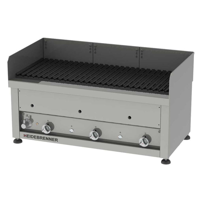 Heidebrenner - Heidebrenner Gas Lavasteingrill ÄTNA - 550 mm, 22,5 kW - Indoor, Edelstahl V - Rost, 3 Zonen - GastroDeals