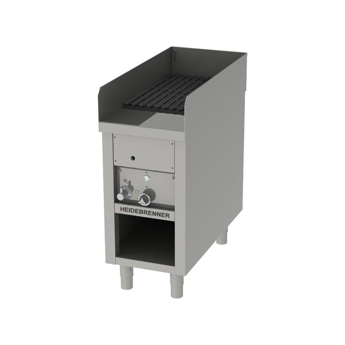 Heidebrenner - Heidebrenner Gas Lavasteingrill FILICUDI - 900 mm, 12,8 kW, Indoor, Fahrbar, Edelstahl V - Rost - GastroDeals