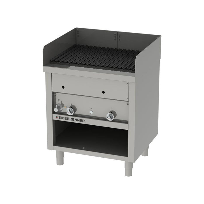 Heidebrenner - Heidebrenner Gas Lavasteingrill KOS - 18,6 kW, 650 mm, Indoor, Edelstahl V - Rost, 2 Zonen - GastroDeals