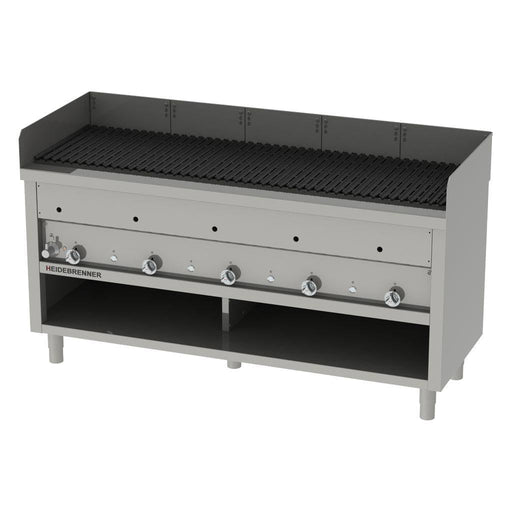 Heidebrenner - Heidebrenner Gas Lavasteingrill "LIPARI" - 650 mm, 46,5 kW, Indoor, Edelstahl V - Rost, Spritzschutz - GastroDeals