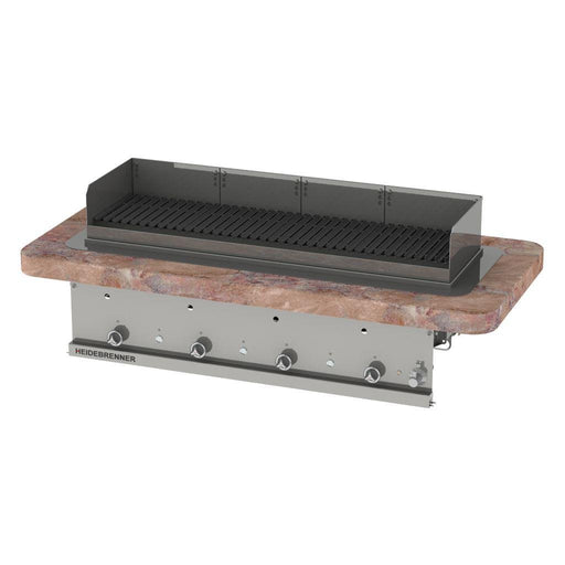 Heidebrenner - Heidebrenner Gas Lavasteingrill PANAREA - 410 mm, 23,2 kW - Indoor, 4 Kochzonen, Edelstahl - Rost - GastroDeals
