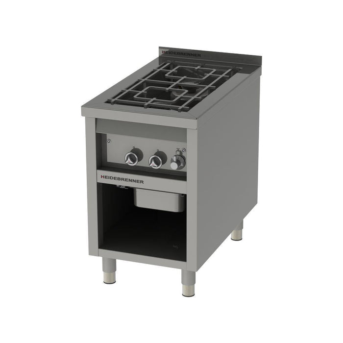 Heidebrenner - Heidebrenner Gas - Range ARIZONA - 17,4 kW, 900 mm - Edelstahl, 2 Kochzonen, Glatte Platte - GastroDeals