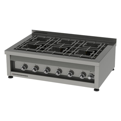 Heidebrenner - Heidebrenner Gas Range "Kalifornien" - 52,2 kW, 750 mm, 6 Kochzonen, Edelstahl - GastroDeals