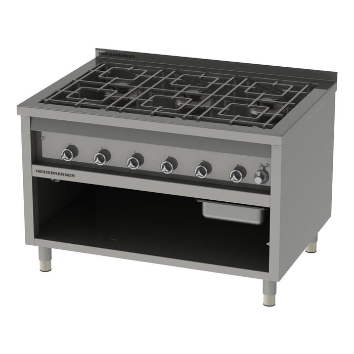 Heidebrenner - Heidebrenner Gas Range "KALIFORNIEN" - 900 mm, 34,8 kW, 6 Kochzonen, Edelstahl - GastroDeals