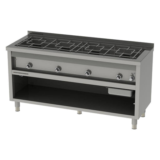 Heidebrenner - Heidebrenner Gas Range MONTANA - 34,8 kW, 600 mm - Edelstahl, 2 Doppelschieberoste, Wasserbefüllung - GastroDeals