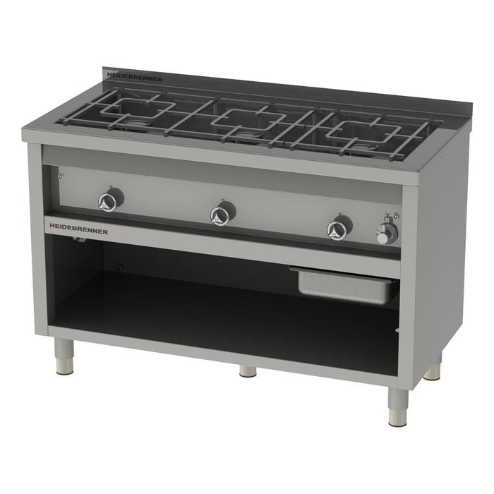 Heidebrenner - Heidebrenner Gas - Range MONTANA - 600 - 4 Kochzonen, Edelstahl, 23,2 kW, 1650x600x850 mm - GastroDeals