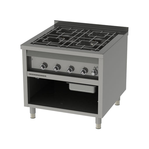 Heidebrenner - Heidebrenner Gas - Range Montana - 900 mm, 34,8 kW, Einseitige Bedienung, Edelstahl, Glatte Platte - GastroDeals