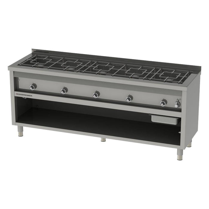 Heidebrenner - Heidebrenner Gas - Range NEVADA - 5 - flammig, Edelstahl, 29 kW, 2025x600x850 mm - GastroDeals