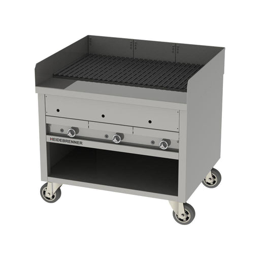 Heidebrenner - Heidebrenner Gas Rostbräter/Wassergrill "PLANO - 900" - Outdoor, 3 Heizzonen, 27 kW, 1066x600 mm Grillfläche - GastroDeals