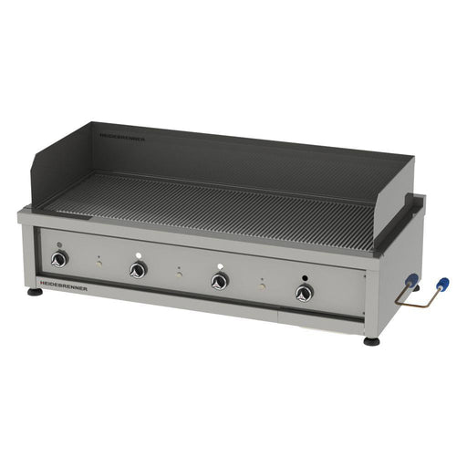 Heidebrenner - Heidebrenner Gas Teppanyaki - Bratplatte HOKKAIDO - 650 - Geriffelt, 1430x650x350 mm, 18 kW, Edelstahl - GastroDeals
