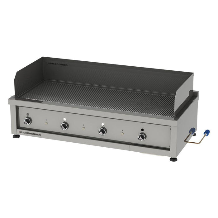 Heidebrenner - Heidebrenner Gas Teppanyaki - Bratplatte HOKKAIDO - 650 - Geriffelt, 1430x650x350 mm, 18 kW, Edelstahl - GastroDeals