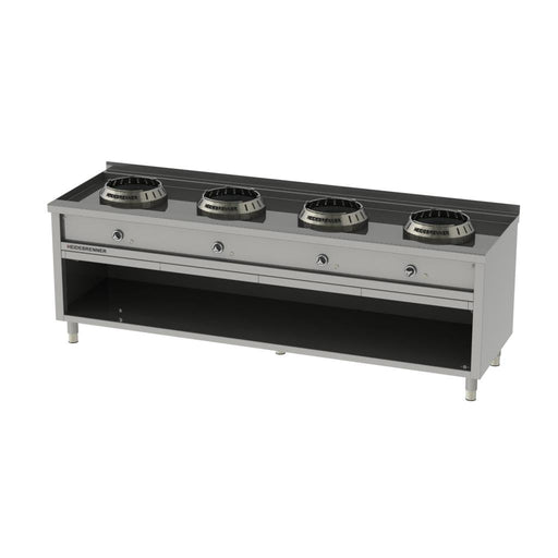 Heidebrenner - Heidebrenner Gas - Wok - Range HEBEI - 900 - Standgerät, 54 kW, 3 Kochzonen, Wasserkühlung - GastroDeals