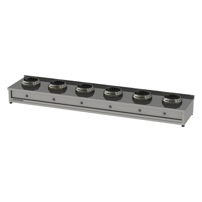 Heidebrenner - Heidebrenner Gas Wok - Range HENAN - 750 - 48 kW, 6 Kochzonen, Erdgas, Edelstahl - Wokring - GastroDeals