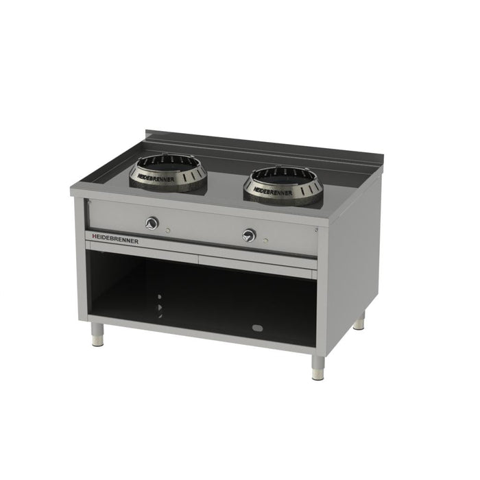 Heidebrenner - Heidebrenner Gas Wok - Range HUNAN - 900 - Standgerät, 24 kW, 2 Kochzonen, Wasserkühlung - GastroDeals
