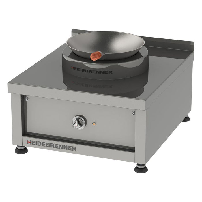 Heidebrenner - Heidebrenner Induktion Wok - Range - 5 kW, 650x750x350 mm, Edelstahl, Höhenverstellbare Füße - GastroDeals