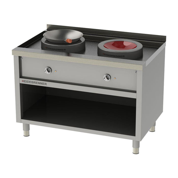 Heidebrenner - Heidebrenner Induktion Wok - Range HUNAN - 7 kW, 750 mm, 2 Kochzonen - GastroDeals