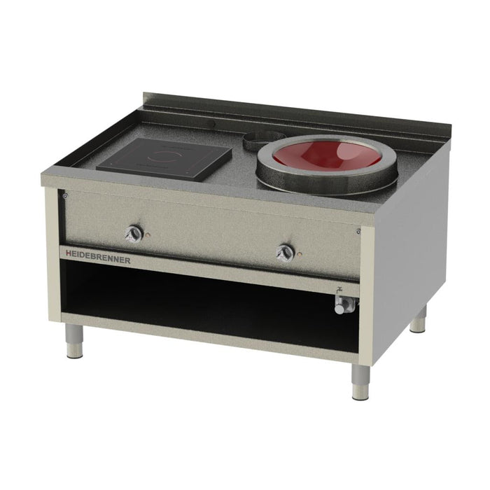 Heidebrenner - Heidebrenner Induktion Wok - Station - 16 kW Wok, 5 kW Ceran, 1200x900x700 mm, Wasserbad - GastroDeals