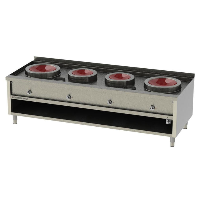 Heidebrenner - Heidebrenner Induktion Wok - Station - 2x Ø 400 mm, 2x Ø 300 mm, 42 kW, Edelstahl - GastroDeals
