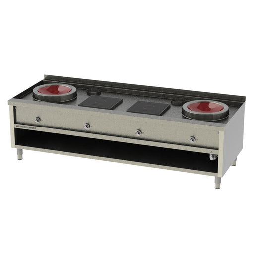 Heidebrenner - Heidebrenner Induktion Wok - Station - 2x400 mm Wok, 2x Ceranfläche, 2400x900x700 mm - GastroDeals