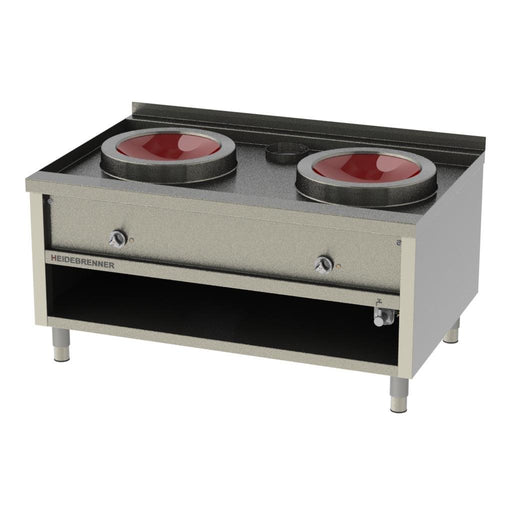 Heidebrenner - Heidebrenner Induktion Wok - Station - 2x400, Versenkte Oberplatte, Edelstahl, Ø 400 mm CERAN® - GastroDeals
