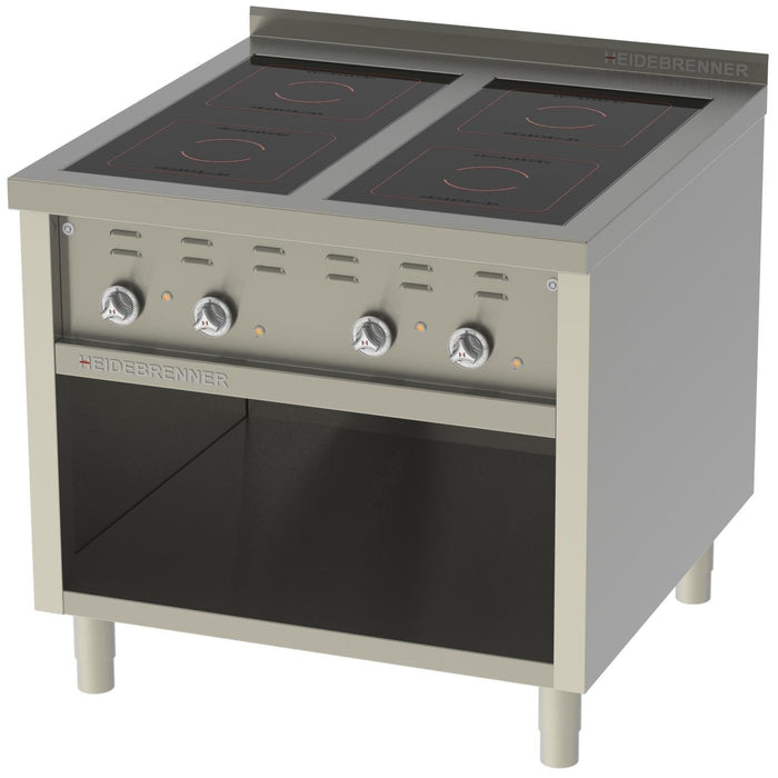 Heidebrenner - Heidebrenner Induktions Range "MONTANA - 900" - 20 kW, 4 Kochzonen, 900x900x850 mm - GastroDeals