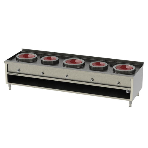 Heidebrenner - Heidebrenner Induktions Wok - Station - 3x400 mm + 2x300 mm, 34 kW, Edelstahl, 2850x900x700 mm - GastroDeals