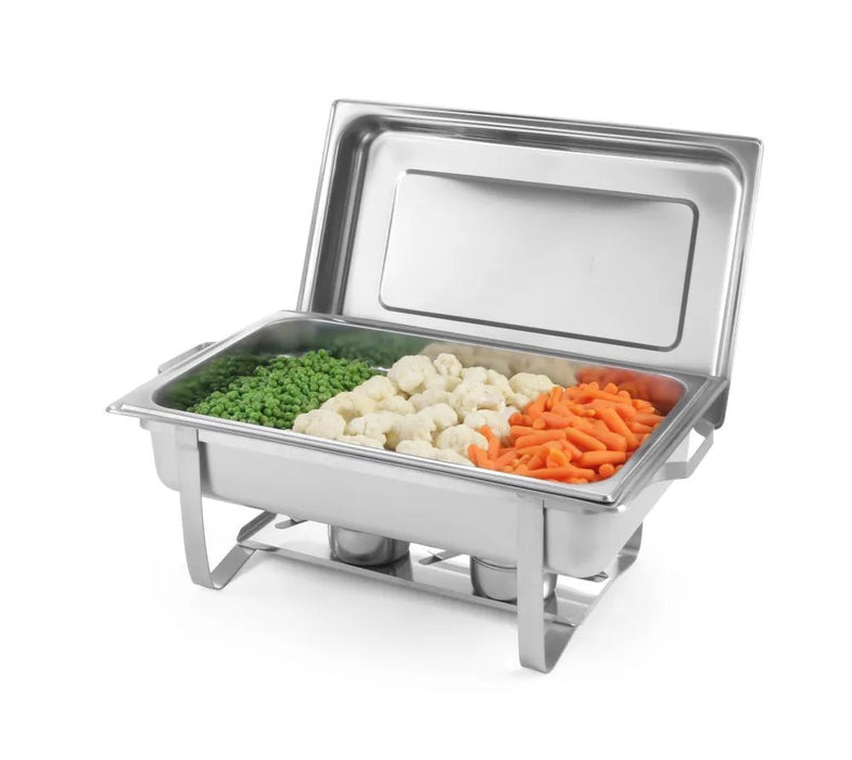 HENDI - Chafing Dish GN 1/1 Kitchen Line - 9L, 600x358x295 mm, Edelstahl, inkl. Brennpastenbehälter - HENDI - GastroDeals