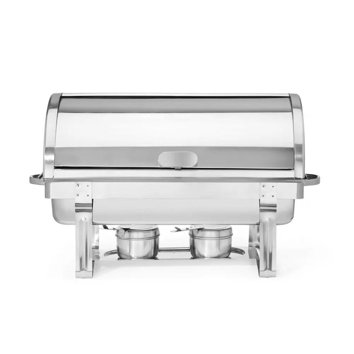 HENDI - Chafing Dish Rolltop Gastronorm 1/1 - 9L, 590x340x400 mm, Edelstahl, mit Brennpastenbehältern - HENDI - GastroDeals