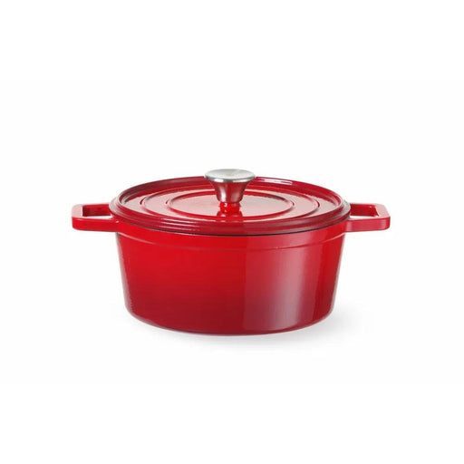 HENDI - Emaillierter Gusseisentopf - 3,7L, Rot, 317x240x105 mm - HENDI - GastroDeals