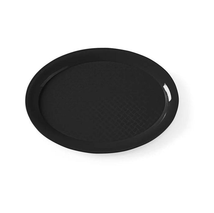 HENDI - Fast - Food - Tablett - Oval, Polypropylen, Schwarz, 265x195x15 mm - HENDI - GastroDeals